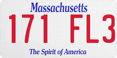 MA license plate 171FL3