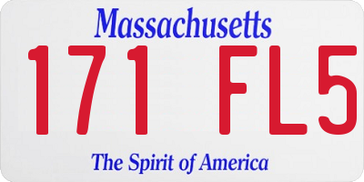 MA license plate 171FL5