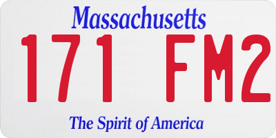 MA license plate 171FM2