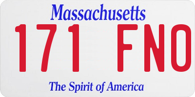 MA license plate 171FN0