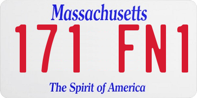 MA license plate 171FN1