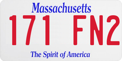 MA license plate 171FN2