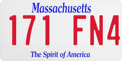 MA license plate 171FN4