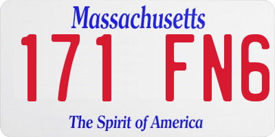 MA license plate 171FN6