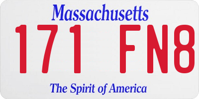 MA license plate 171FN8