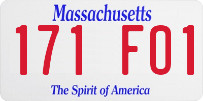 MA license plate 171FO1