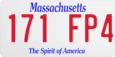 MA license plate 171FP4