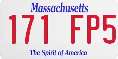 MA license plate 171FP5