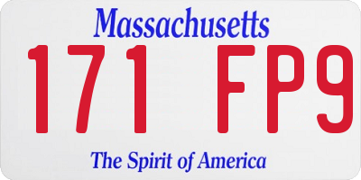 MA license plate 171FP9