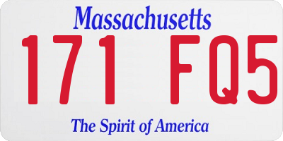 MA license plate 171FQ5