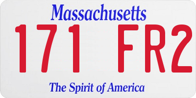 MA license plate 171FR2