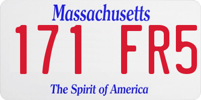 MA license plate 171FR5