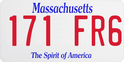 MA license plate 171FR6