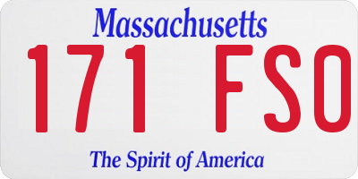 MA license plate 171FS0