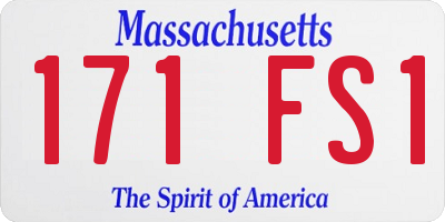 MA license plate 171FS1