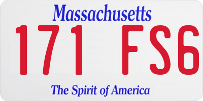 MA license plate 171FS6