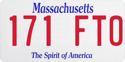 MA license plate 171FT0