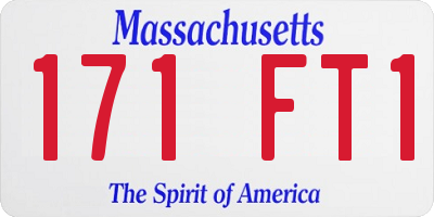 MA license plate 171FT1