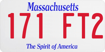MA license plate 171FT2