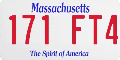 MA license plate 171FT4