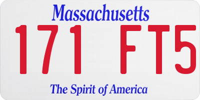 MA license plate 171FT5