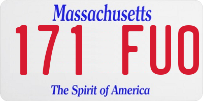 MA license plate 171FU0