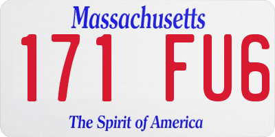 MA license plate 171FU6