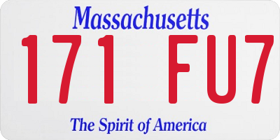 MA license plate 171FU7