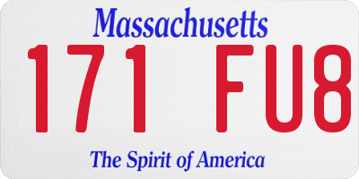 MA license plate 171FU8