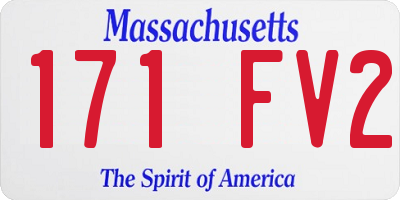 MA license plate 171FV2