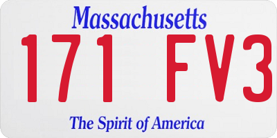 MA license plate 171FV3