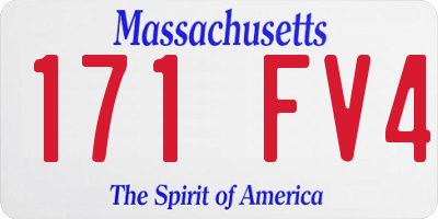 MA license plate 171FV4