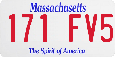 MA license plate 171FV5