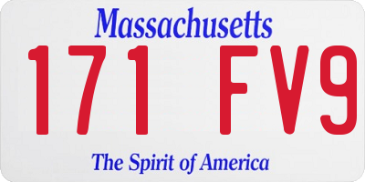MA license plate 171FV9