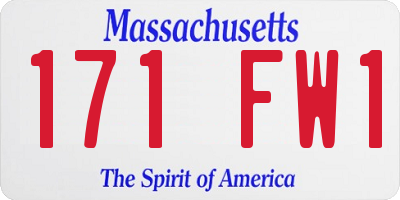 MA license plate 171FW1