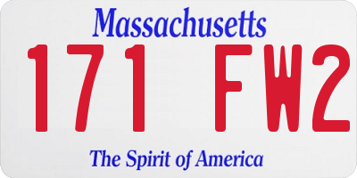 MA license plate 171FW2