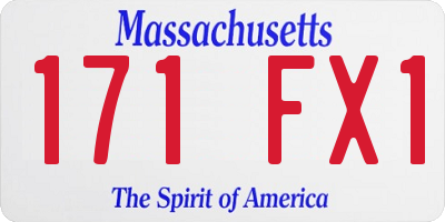 MA license plate 171FX1