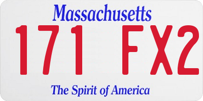 MA license plate 171FX2