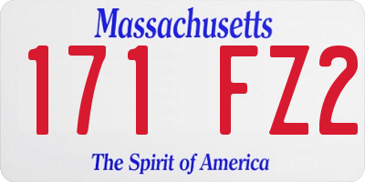 MA license plate 171FZ2