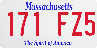 MA license plate 171FZ5