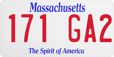 MA license plate 171GA2
