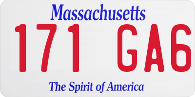 MA license plate 171GA6