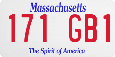 MA license plate 171GB1