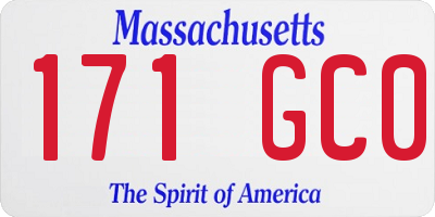 MA license plate 171GC0