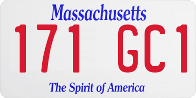 MA license plate 171GC1