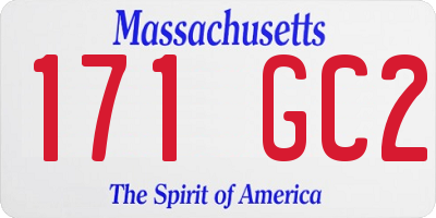 MA license plate 171GC2