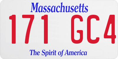 MA license plate 171GC4