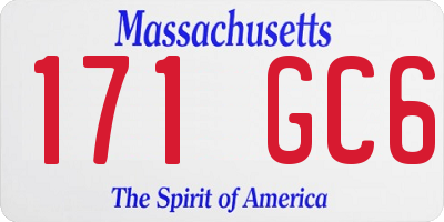 MA license plate 171GC6