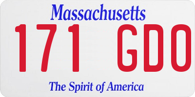 MA license plate 171GD0