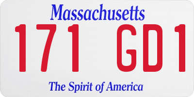 MA license plate 171GD1